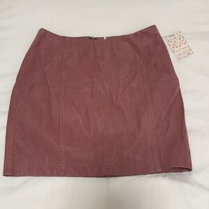 Free People Mauve Faux Leather Skirt